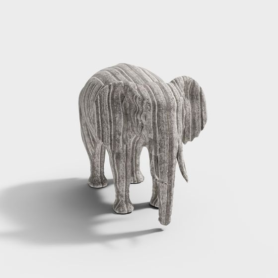 Low Poly Realistic Elephant 3D model