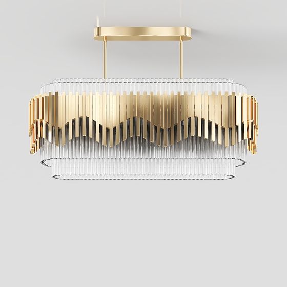 Elegant Low-Poly Chandelier 3D model