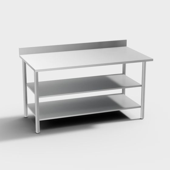 Elegant Gray Preparation Table 3D Model for Various Uses
