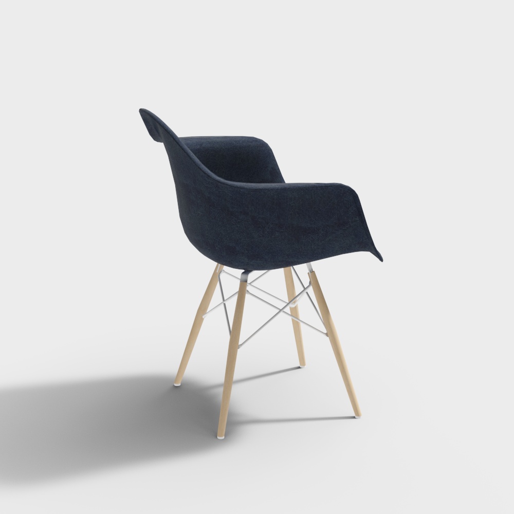 Poltrona Eames a Guscio Modellato - Base in Legno