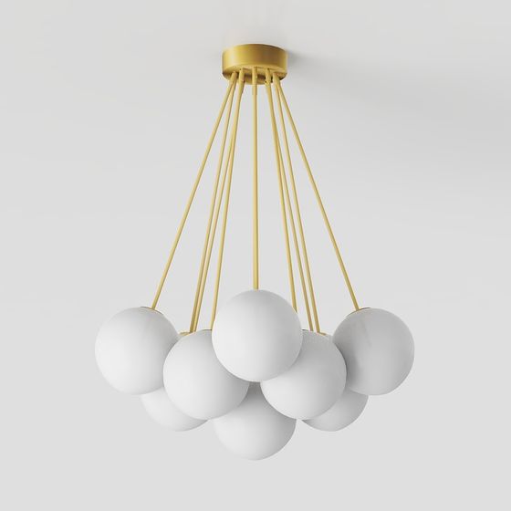 Elegant Low-Polygon Chandelier 3D model