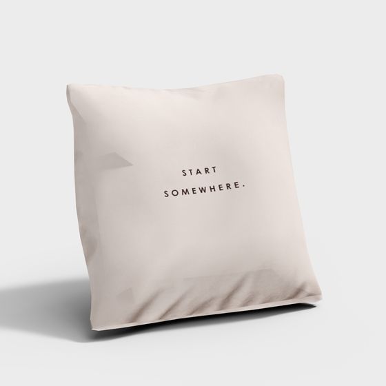 Start Somewhere Minimalist Pillow Case 3D model
