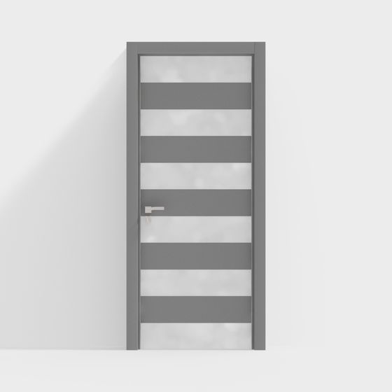 Striking Striped Glass Door 3D model