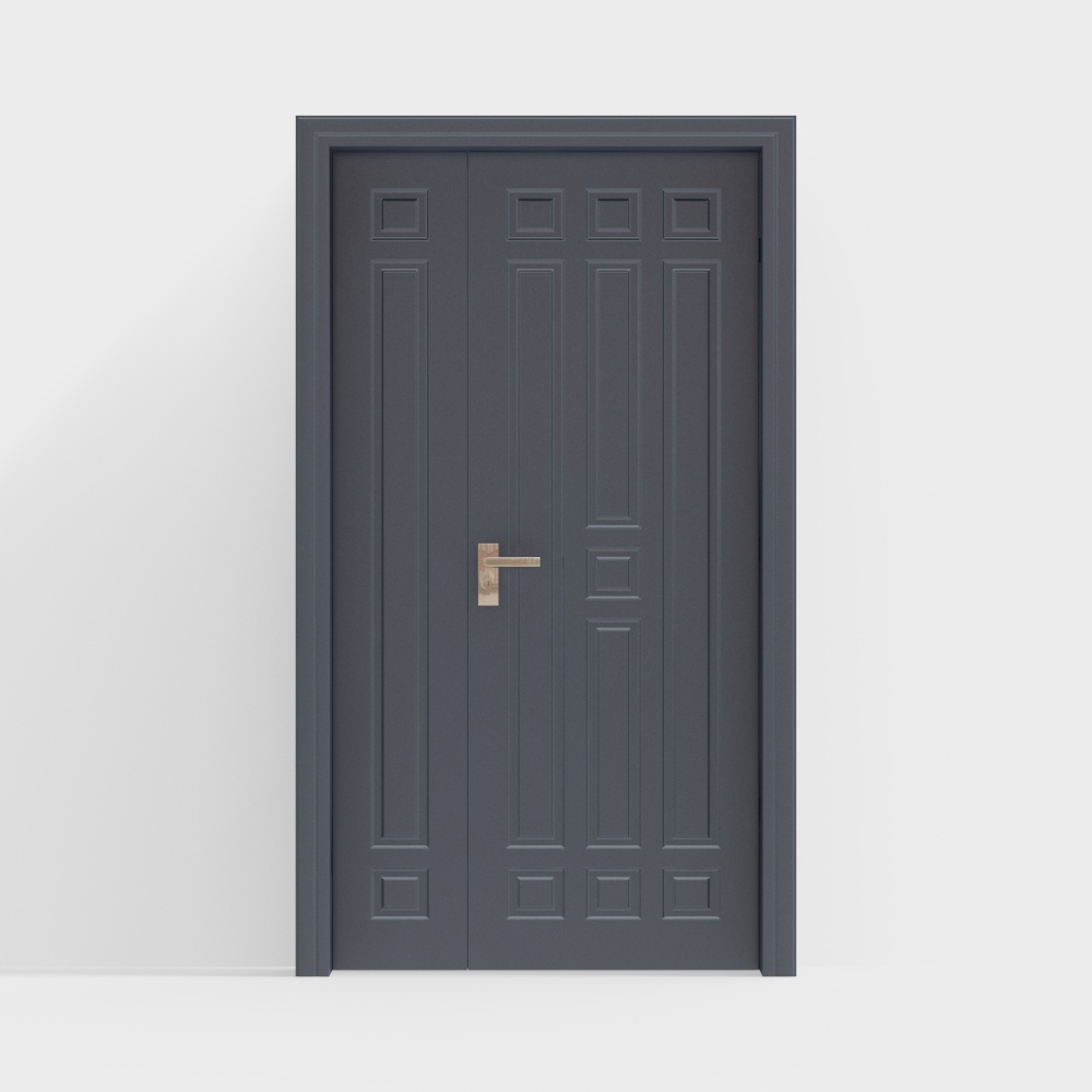 European-Style Blue Single Entrance Door