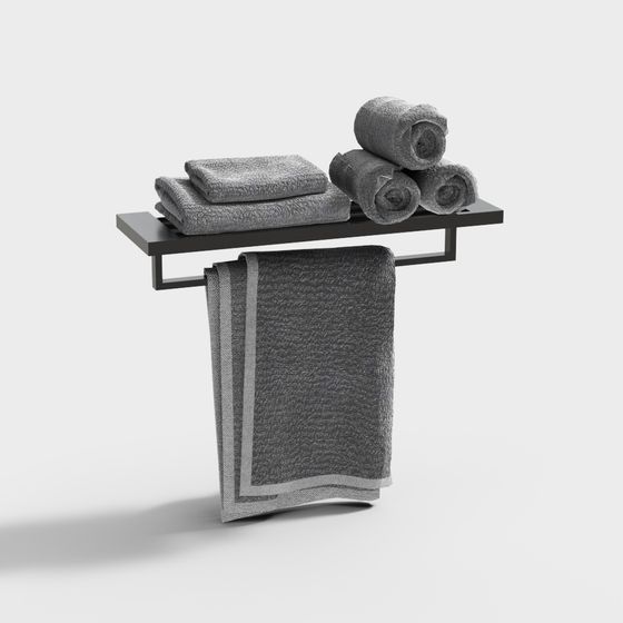 Minimalist Towel Rack 3D model