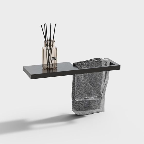 Stylish Floating Towel Rack 3D model