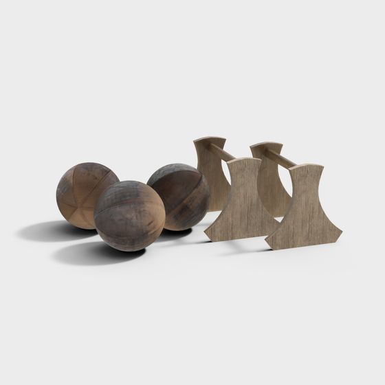 Vintage Wooden Chess Pieces 3D Model for Creative Projects