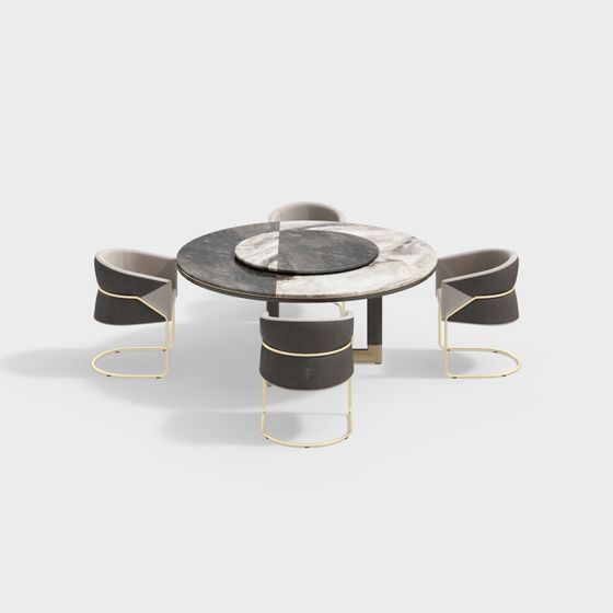 Urban Dining Table and Chair Set 3D model for Modern Interiors