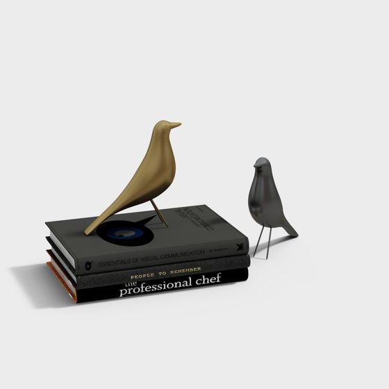 Elegant Low-Poly Bird 3D Model
