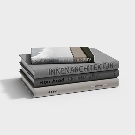 Elegant Stacked Books 3D Model for Creative Projects