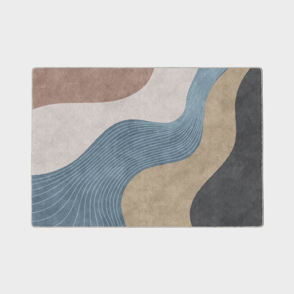 Abstract Low-Poly Carpet 3D Model – Soft Textured Design