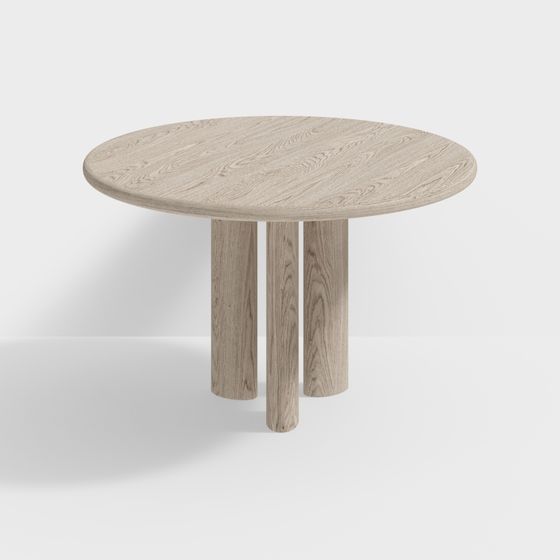 Low-Polygon Round Table 3D model for Modern Interiors