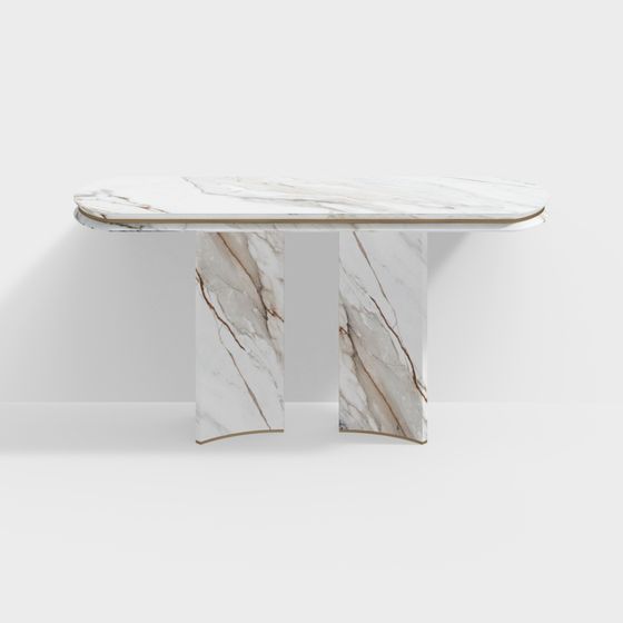 Elegant Marble Dining Table 3D model