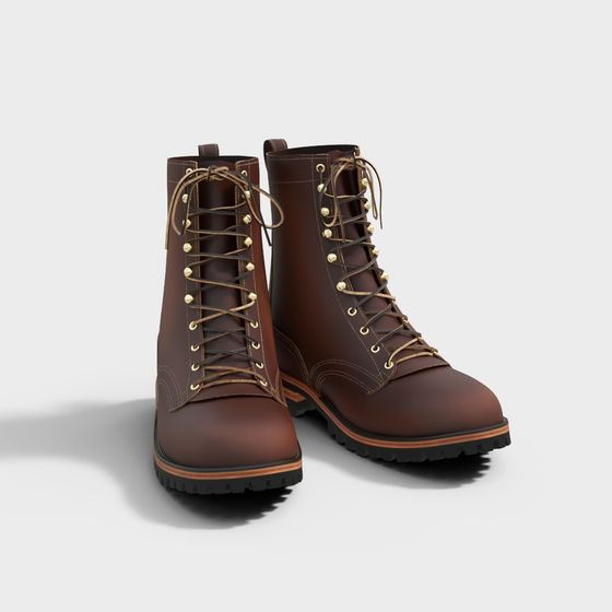 Vintage Industrial Boots 3D model