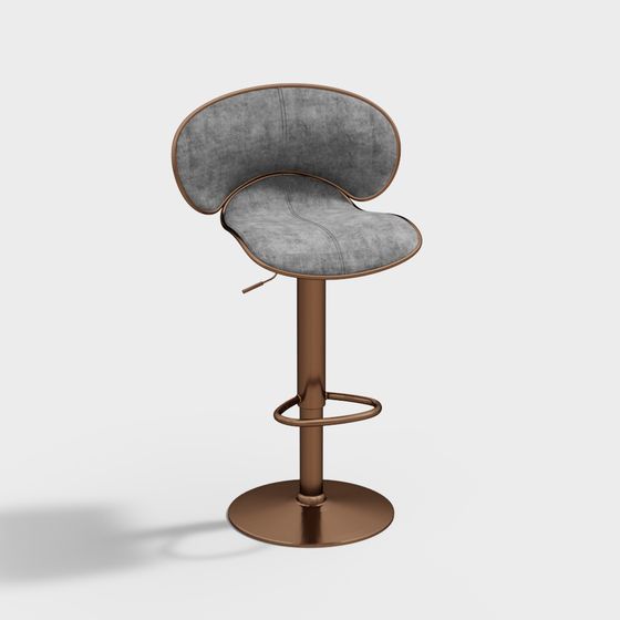 Elegant Low Poly Bar Stool 3D model