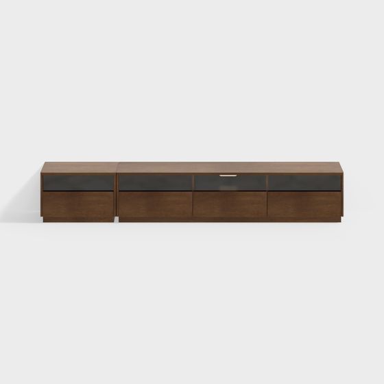 Elegant Low-Polygon TV Cabinet 3D model