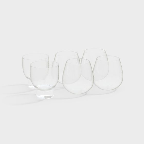 Elegant Crystal Glassware Set 3D model