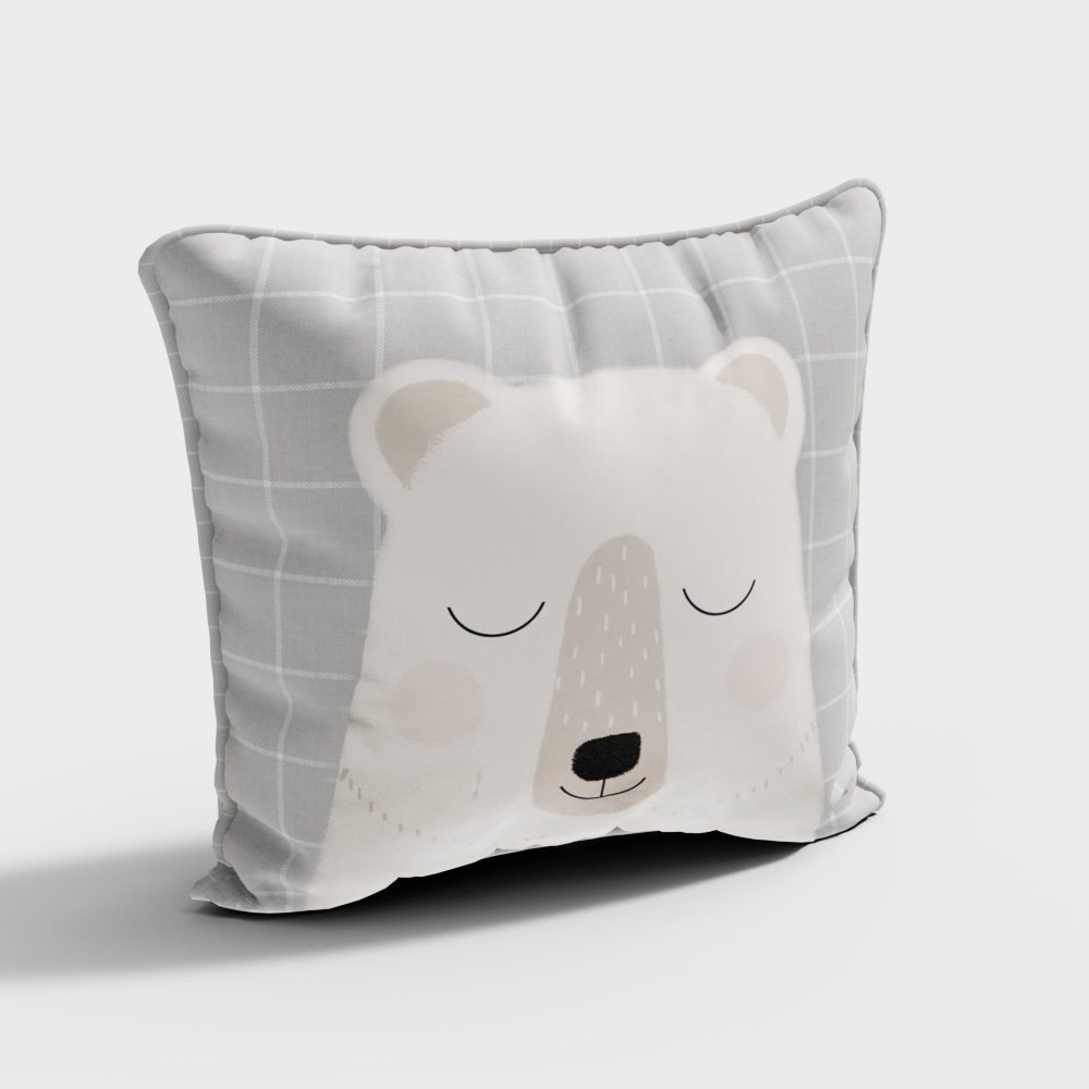 Adorable Polar Bear Pillow 3D model