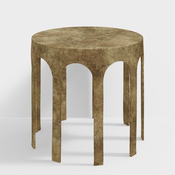 Concrete Round Table 3D model