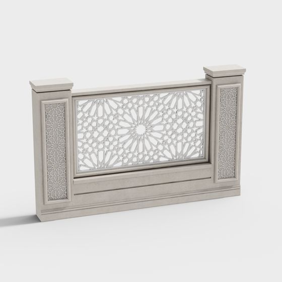 Arabesque Fence Low-Poly 3D Model