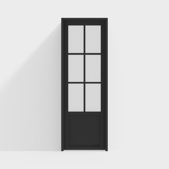 Elegant Glass Window Door 3D model