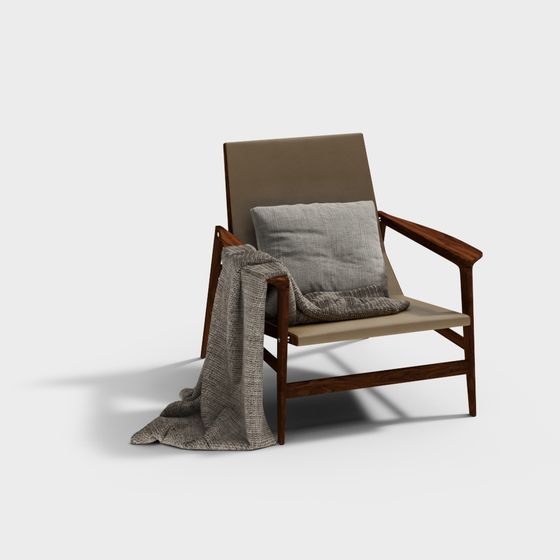 Elegant Low-Polygon Chair 3D model