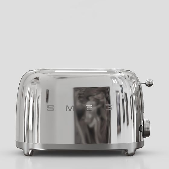 Vintage Stainless Steel Toaster 3D Model