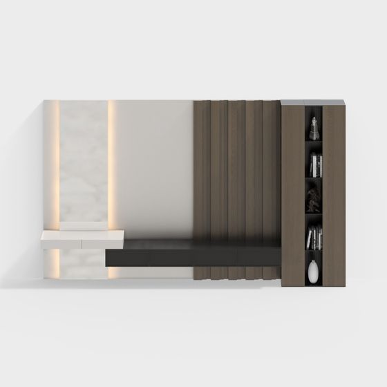 Urban Living Room TV Cabinet 3D model for Modern Spaces