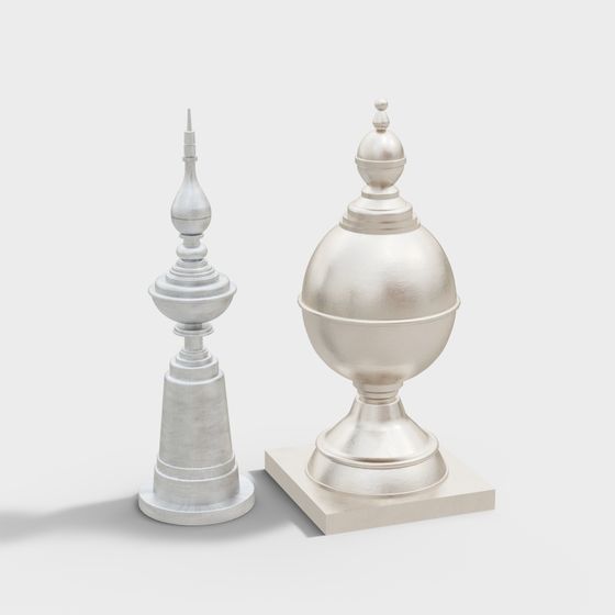 Elegant Spire and Dome 3D model
