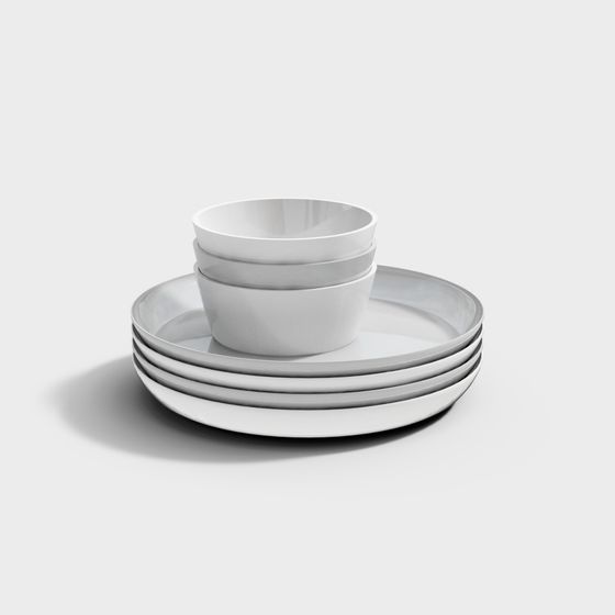 Minimalist Dinnerware Set 3D model