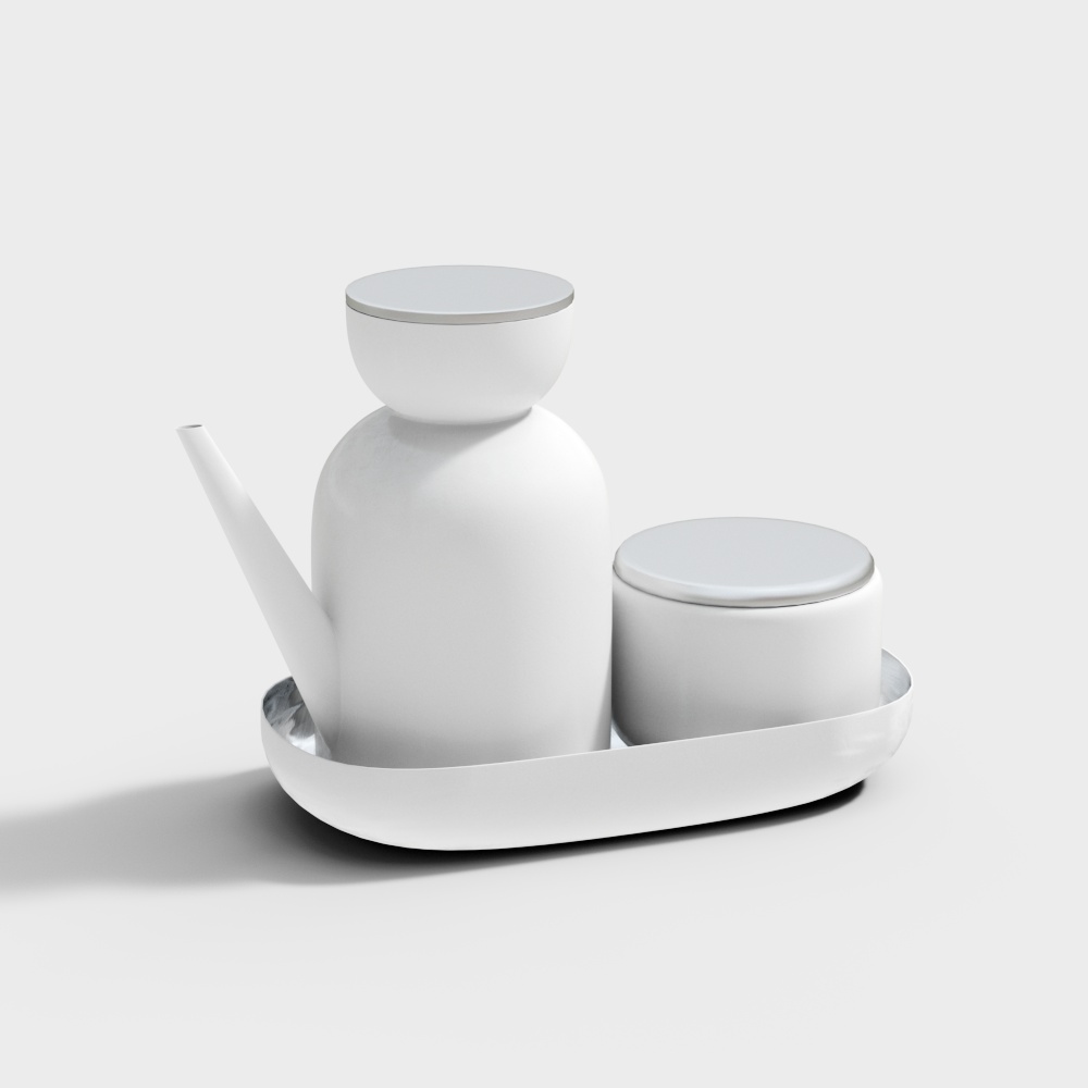 Elegant Oriental Tea Set 3D model