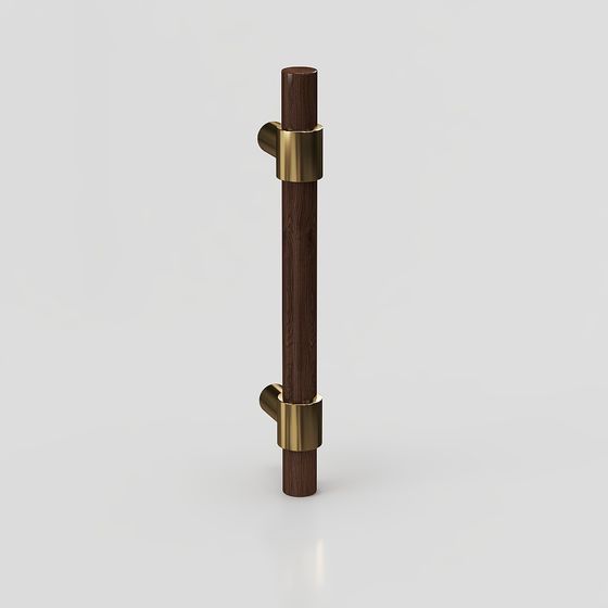 Wooden and Brass Handle 3D model