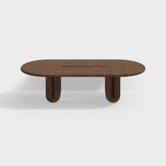 Elegant Oval Coffee Table 3D model for Modern Interiors