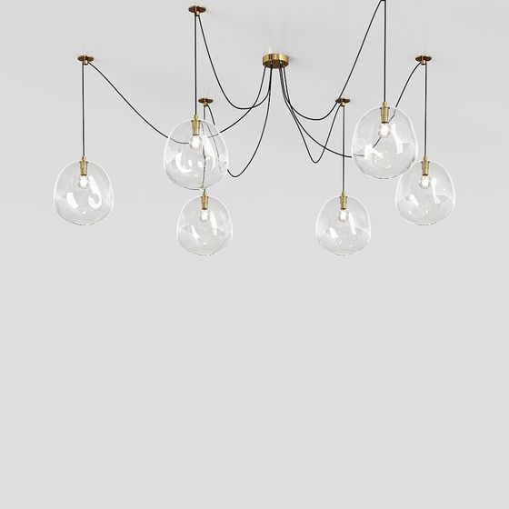 Chic Low-Poly Chandelier 3D model for Modern Interiors
