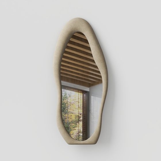 Unique Oval Mirror 3D model for Interior Design
