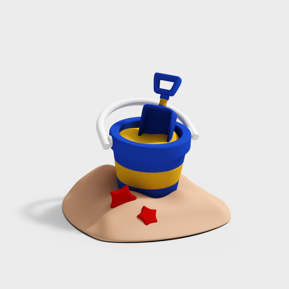 Colorful Sandbox Bucket Set 3D model