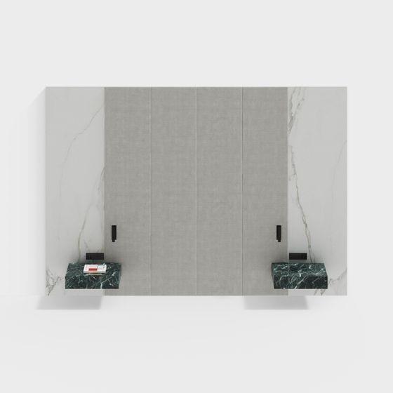 Stylish Urban Zen Wall Unit 3D model for Modern Interiors