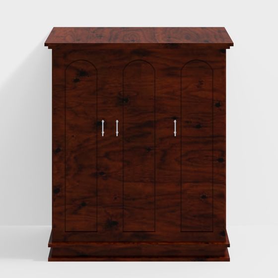 Vintage Wardrobe 3D Model with Unique Charm