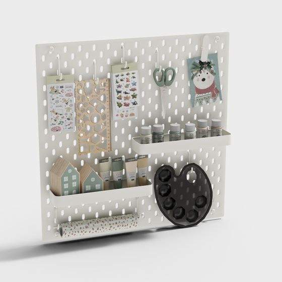 Art Studio Storage Board 3D model