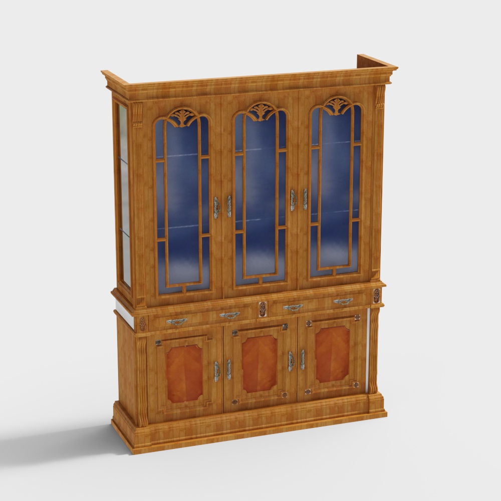 Traditional Wooden Cupboard with Glass Door