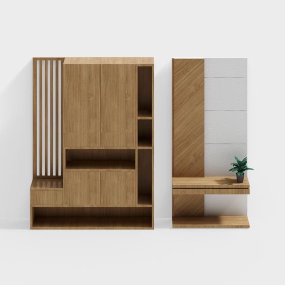 Wooden Storage Cabinet 3D model
