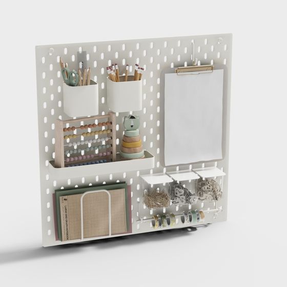 Pegboard Organizer 3D model for Modern Minimalist Design