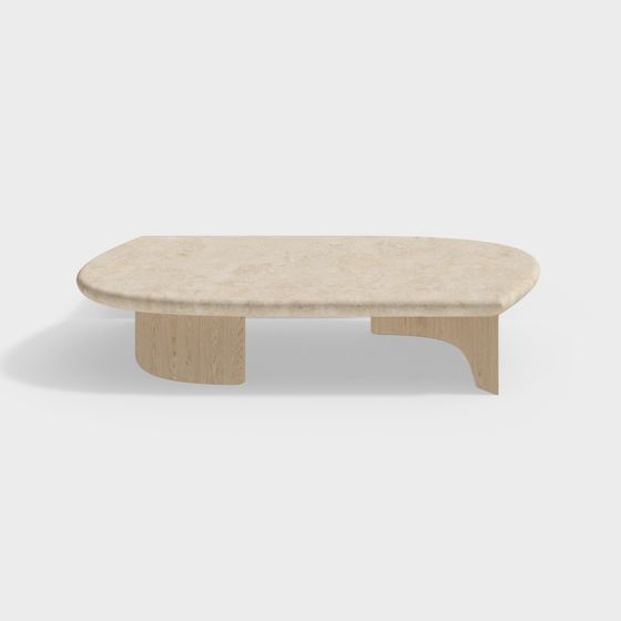 Sleek Marble Coffee Table 3D model