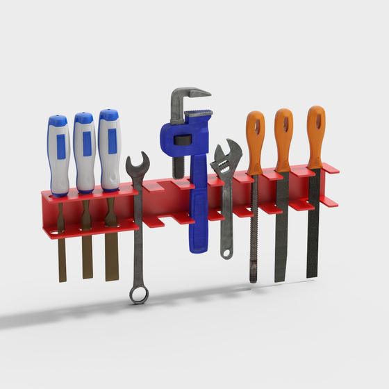 High-Detail Low-Polygon Tool Rack 3D model