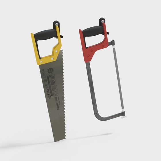 Vibrant Hand Saw Set 3D model for Creative Projects