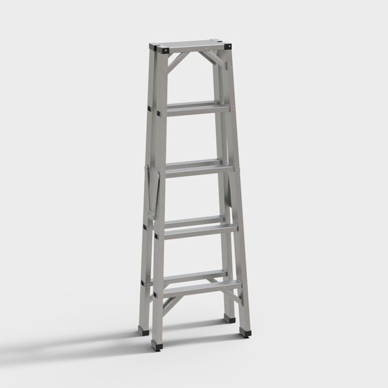 Industrial Gray Ladder 3D Model for Practical Use