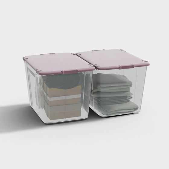 Stylish Transparent Storage Box 3D model