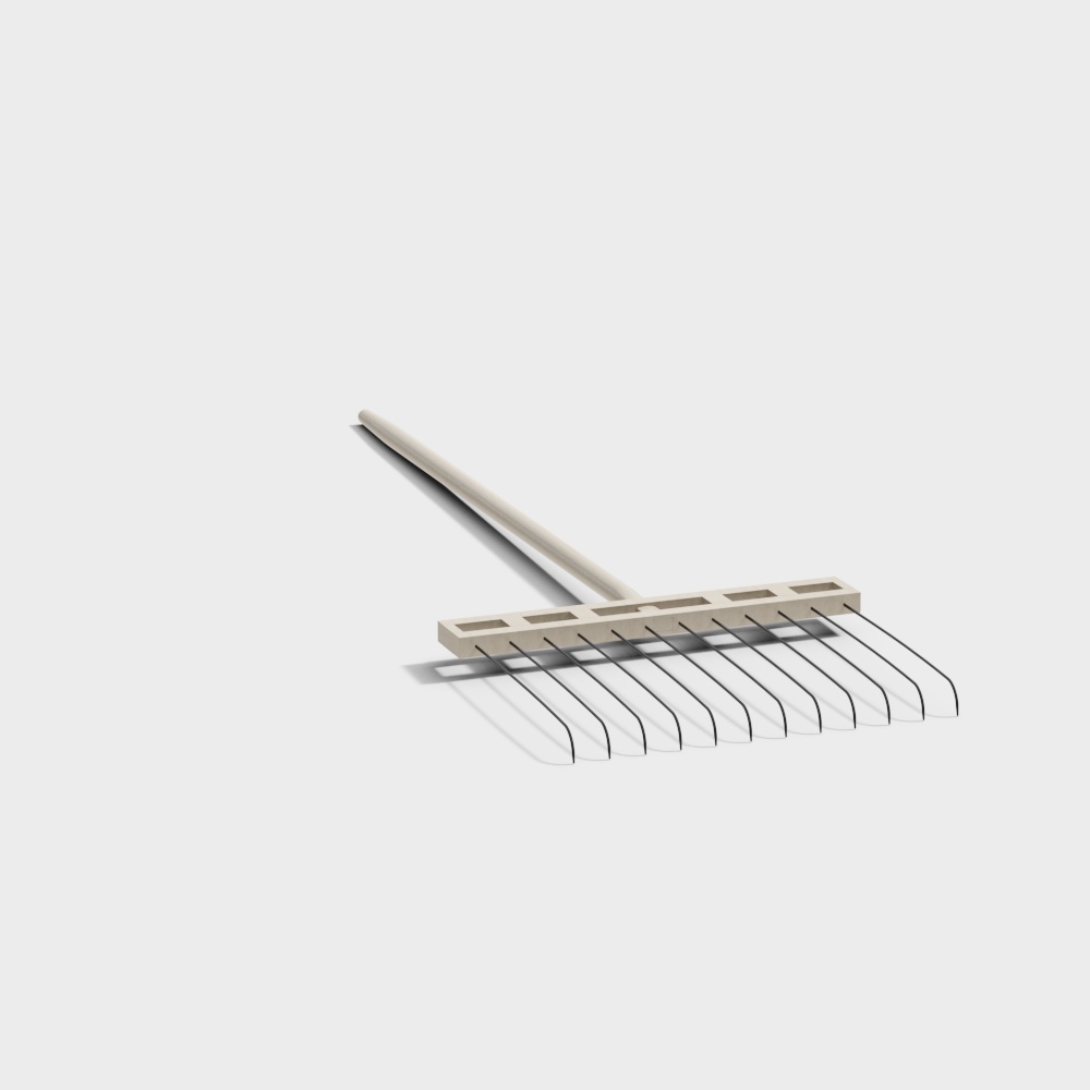 Rustic Garden Rake 3D model