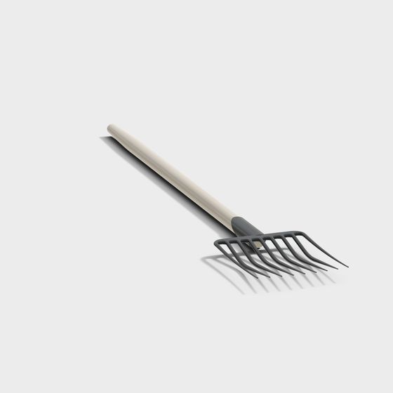 Elegant 3D Gardening Rake Model for Creative Projects