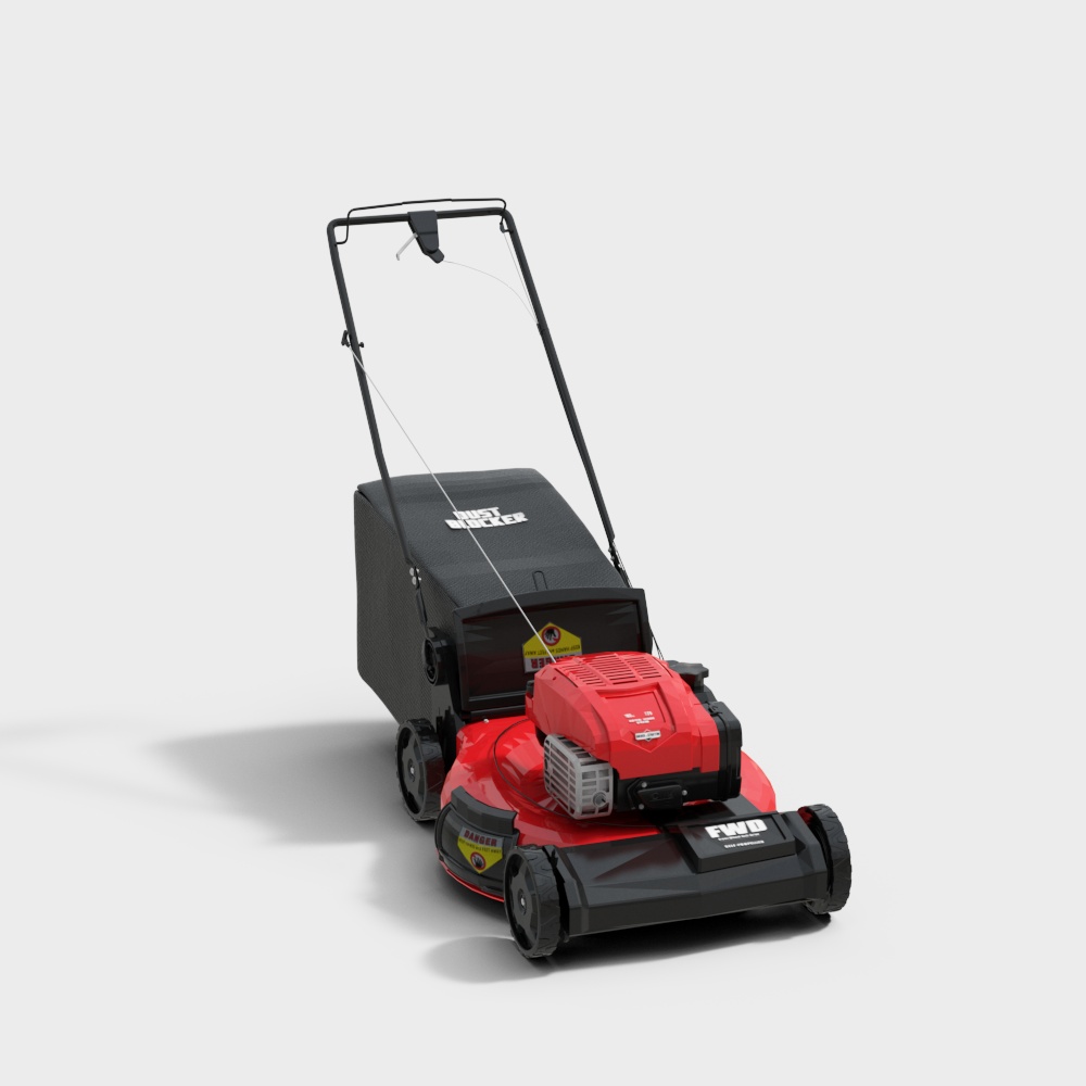 Realistic Low-Polygon Lawn Mower 3D Model